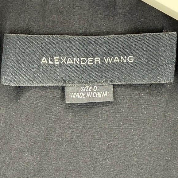 Alexander Wang Black Cropped Moto Leather Asymmetrical Zip Vest Womens Sz 0 - Picture 5 of 11